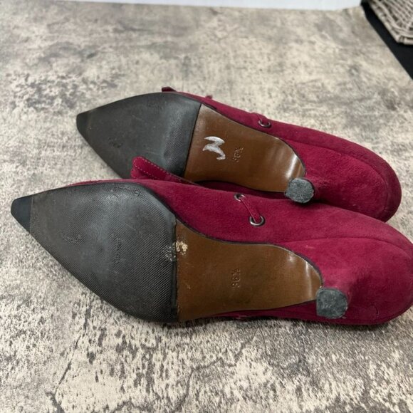 Walter Steiger Maroon Suede Victorian Kitten Heels Size 6 - Picture 7 of 13